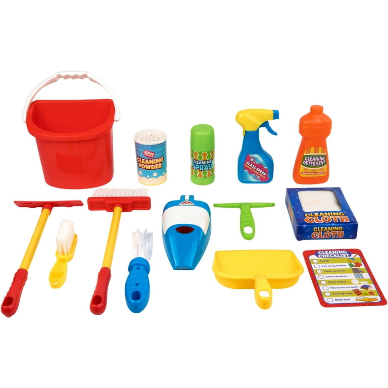 Kid Connection 15 Piece Light Sound Cleaning Cart Play Set