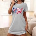 thumbnail image 1 of Nexjvus Chemises de Nuit Femmes Manches Courtes Col Rond Robes de Nuit Imprimé Floral Surdimensionné Taille TG, 1 of 5