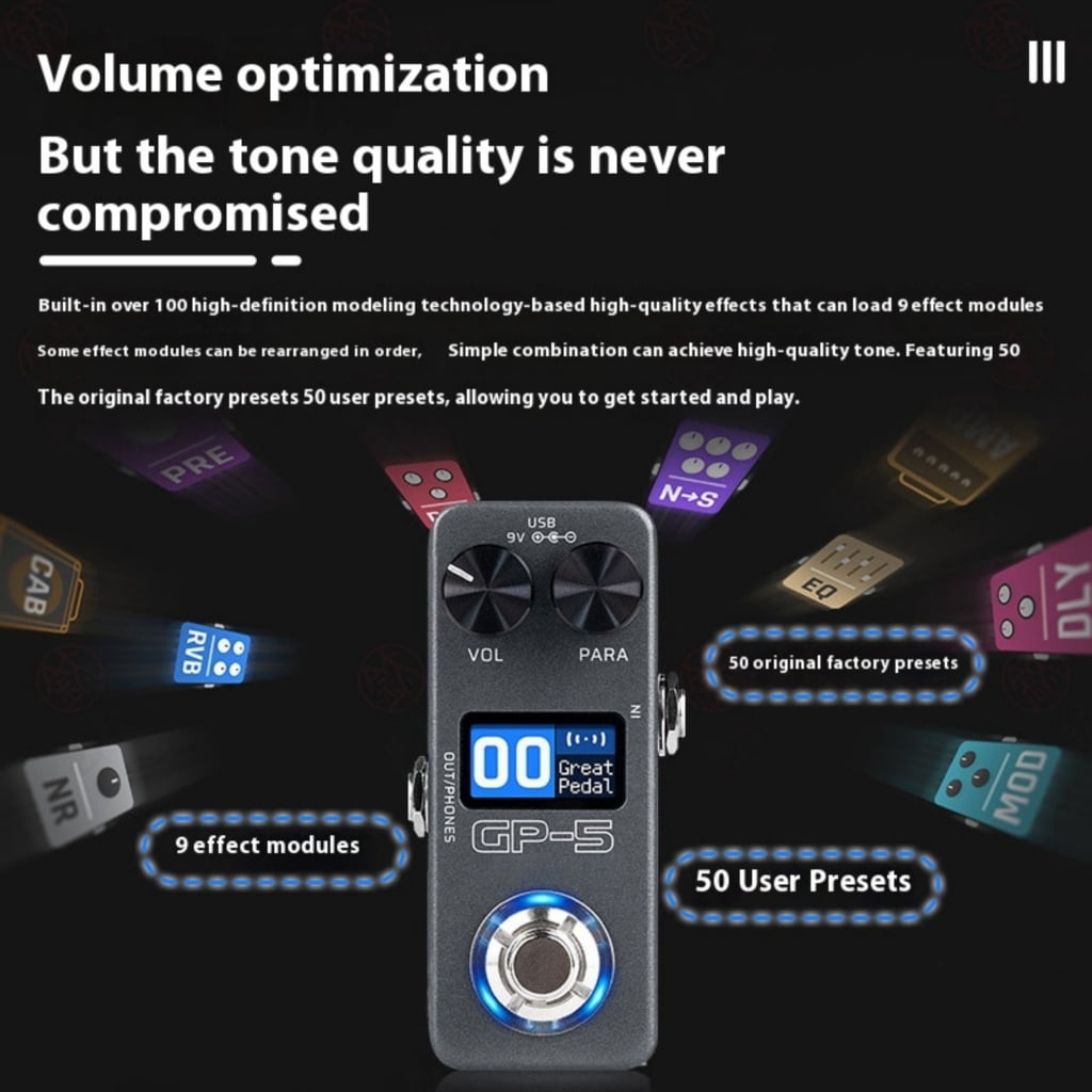Jesscasday Digital Reverberation Guitar Effects Device Advanced Guitar Processor