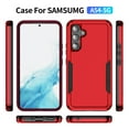 thumbnail image 3 of for Samsung Galaxy A54 5G Case, Dual Layers Shell Hard PC + Soft TPU Back Shell Heavy Duty Military Drop Protection Rugged Shockproof Hybrid Case for Samsung Galaxy A54 5G, Red+Black, 3 of 7