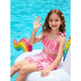 thumbnail image 3 of Lanbubble Girls Tankini Swimsuit Set 3 Piece Bathing Suits for Toddler Summer Beach Swimwear Size 3-4T, 3 of 10