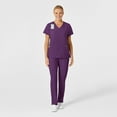 thumbnail image 3 of Wink W123 Women's Stylized V-Neck Scrub Top, Eggplant, S Womens, 3 of 6