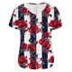 thumbnail image 5 of Puntoco Blusas cortas de liquidación para mujer, blusa informal de manga corta con cuello en V y estampado para mujer, 5 of 5