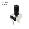 thumbnail image 2 of Uxcell Potentiometer 12mm 1K Ohm Variable Resistors Single Turn Rotary Carbon Film 5pack, 2 of 4