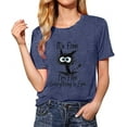 thumbnail image 3 of It's Fine I'm Fine Everything is Fine Funny Cat Printed T-Shirt for Women Short Sleeve Graphic Womens Tee Tops, 3 of 5