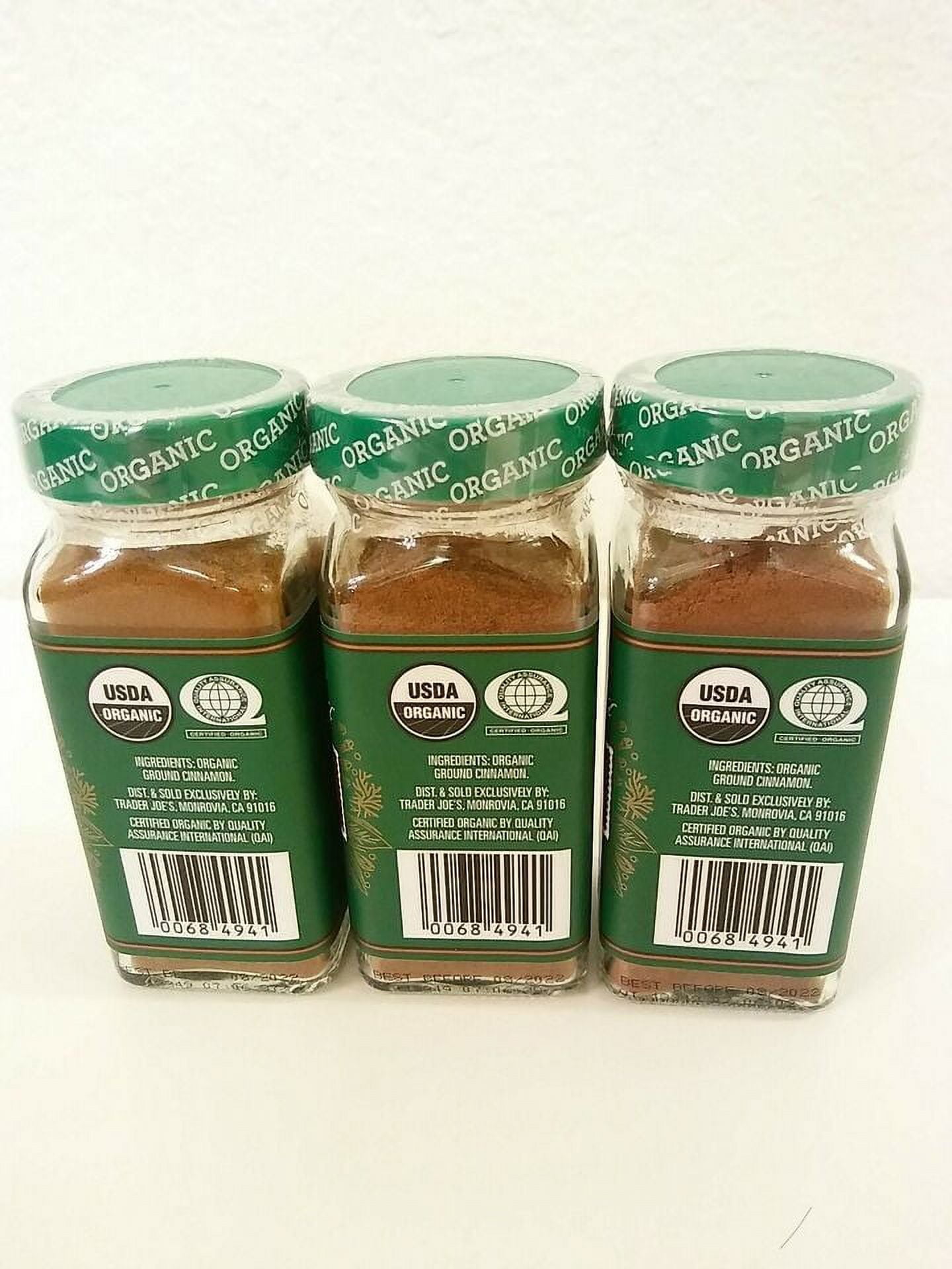 3 Packs Trader Joe's Organic Ground Cinnamon Spices of the World 1.5 oz Each