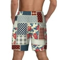 thumbnail image 4 of Balery Patchwork In Country Style Mens Swim Trunks Swim Shorts for Men Quick Dry Inseam Beach Shorts with Compression Liner Pocket-Medium, 4 of 9