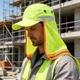 thumbnail image 2 of EOYWHK Hi‑Vis Sun Cap with Neck Flap Lightweight Outdoor Sun Hat Reflective Safety Work Cap for Construction Outdoor, Yellow Free Size, 2 of 5