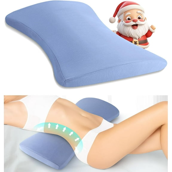 Lumbar Support Pillow for Bed Relief Back Pain: Lower Back Pillow for Sleeping - Memory Foam Waist Pillow - Back Wedge Bolster Pillow for Side, Back&Stomach Sleepers - Bed Rest Pillow for Car, Sofa