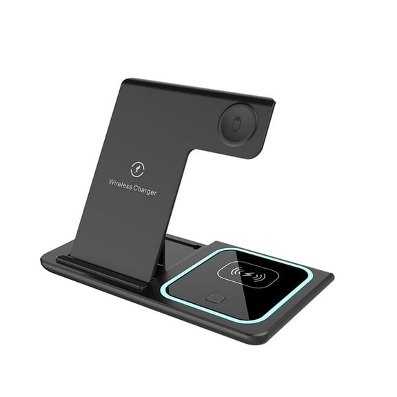 Wireless Charger,iPhone Charging Station for iPhone 16/15/14/13/12/11/Pro Max/Plus, 3 in 1 Wireless Charging Stand for iWatch SE 10/9/8/7/6/5/4/3, Airpods Pro/3/2 Black