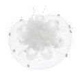 thumbnail image 1 of Chic Headwear Satin Flower Mesh Veil Fascinator - White, 1 of 1