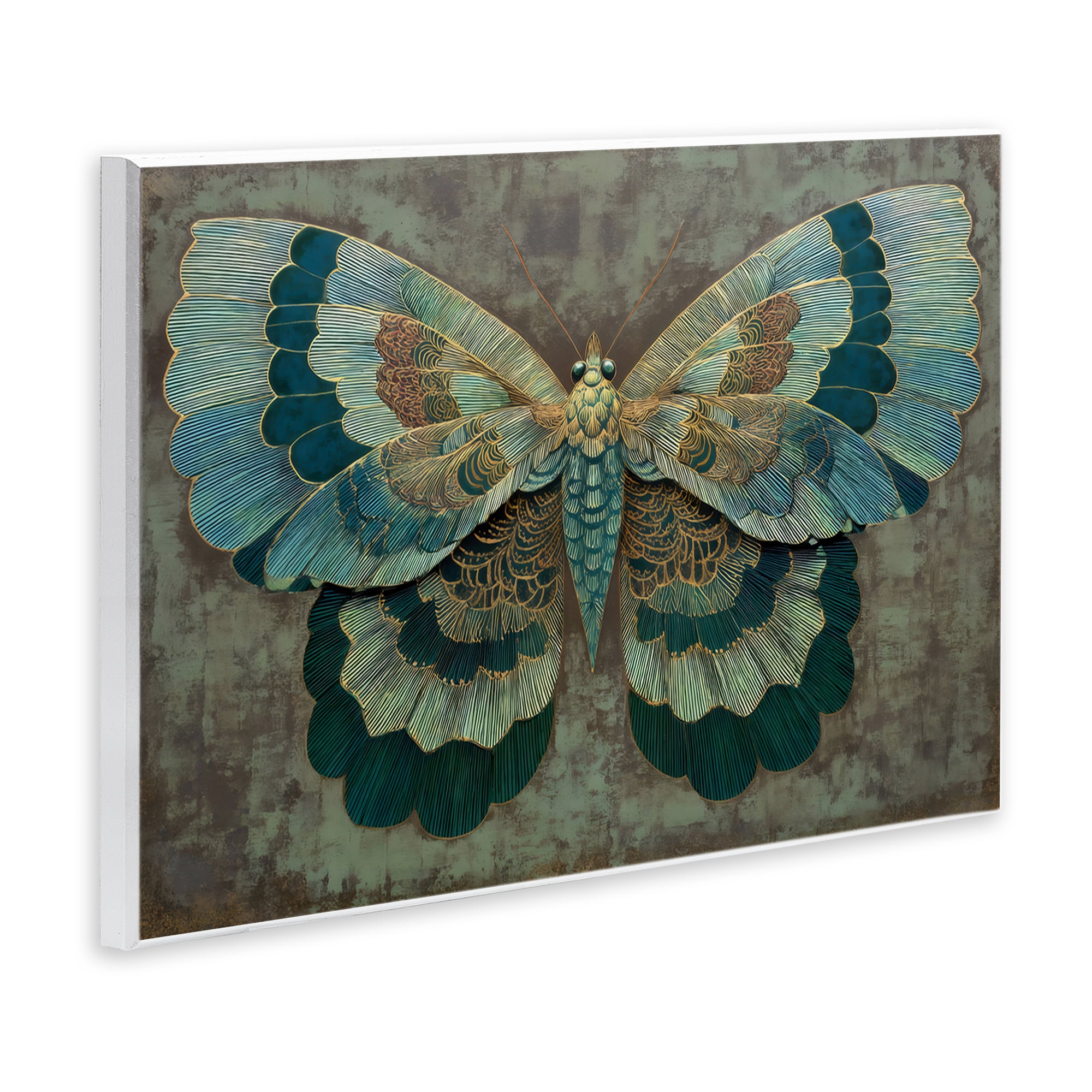 Stupell Industries Golden Jewel Butterfly Wall Plaque Art, design by Petal Prints Design