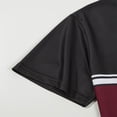 thumbnail image 4 of Ceisia Men's Color Block Half Zip Short Sleeve Polo Shirt With Stripe Detail Wine XXL Gift, 4 of 7