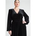 thumbnail image 3 of ELOQUII Women's Plus Size Velvet Wide Leg Jumpsuit, 3 of 6