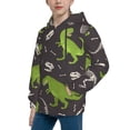 thumbnail image 2 of Kll Unisex Kids Boys Girls Hooded Pocket Pullover Hoodies-Dinosaur Skeleton, 2 of 9