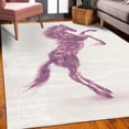 thumbnail image 3 of Horses Decorative Rug, Gallop Animal Motif Rearing up Blazing Devilish Moving Freely Theme, Quality Carpet for Bedroom Dorm and Living Room, 6 Sizes, Pale Fuchsia, by Ambesonne, 3 of 4