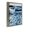 thumbnail image 4 of Stupell Industries Blue Coastal Waves Landscape Painting Brown Floater Framed Canvas Art Print Wall Art, 25 x 25, 4 of 10