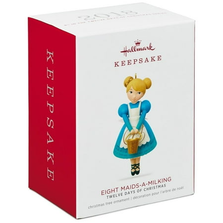 Hallmark Keepsake Christmas Ornament 2018 Year Dated, Twelve Days of Christmas Eight Maids-a-Milking