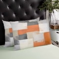 thumbnail image 4 of Orange Beige Geometric Throw Pillow Cover 20 x 26 Inch Decorative Pillow Cover Abstract Grey Oil Painting Lumbar Pillowcase Seasonal Rectangle Cushion Case for Couch Sofa Bed Living Room, 4 of 7