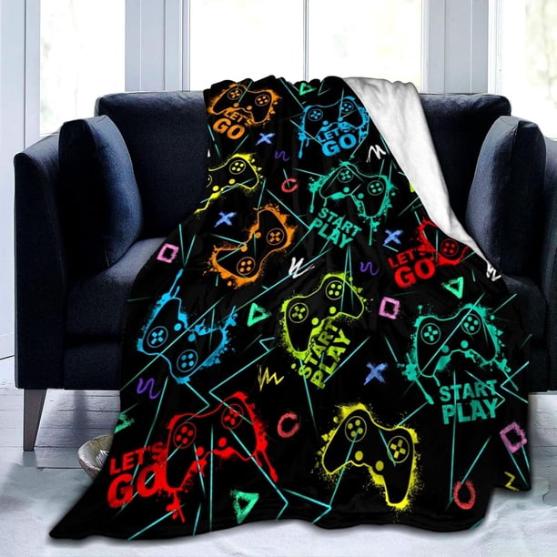 LHSHID Gaming Blanket Soft Flannel Gamer Video Games Merch Boys Girls Adults Gifts Home Decor for Sofa Travel 60x80in