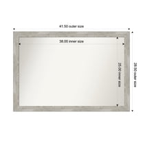 Amanti Art Custom Wall and Bathroom Mirror (28.5 x 41.5 in.), Dove Greywash Narrow Frame