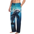 thumbnail image 6 of Rateoe Ice Blue Ocean Cute Dolphin Pattern Men’s Ultra-Soft Comfy Pajama Lounge Pants Sleepwear,Comfortable Lounge Wear,lightweight Pajamas, Casual Home Wear-Small, 6 of 6