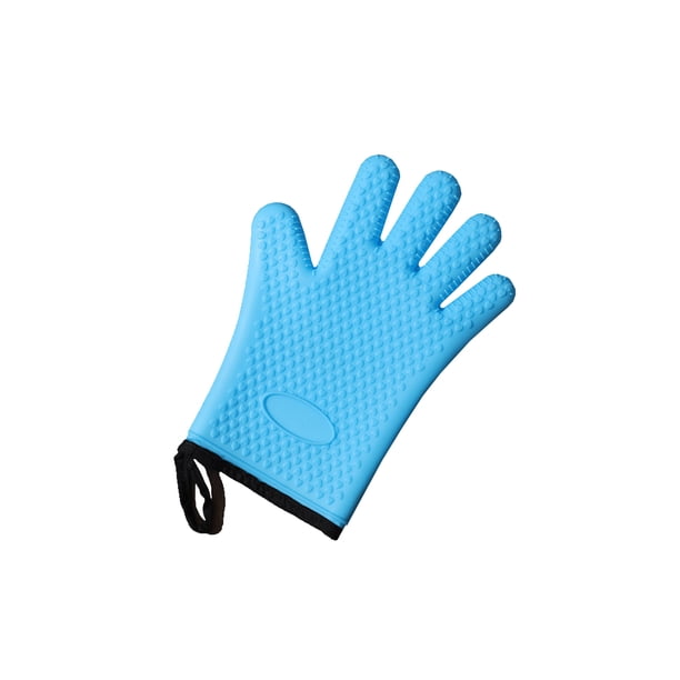 Injueey Guante de horno de silicona para cocina, resistente al calor, para freír, para microondas, lavable, para Picnic, cómodo, para asar, 1 pieza Cocina y Comedor Azul Injueey HA065069-03