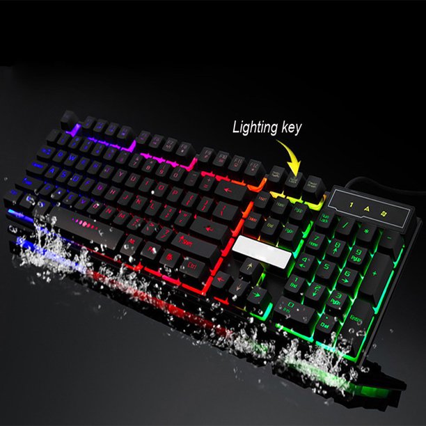 Colorful Crack LED Illuminated Backlit USB Wired PC Rainbow Gaming