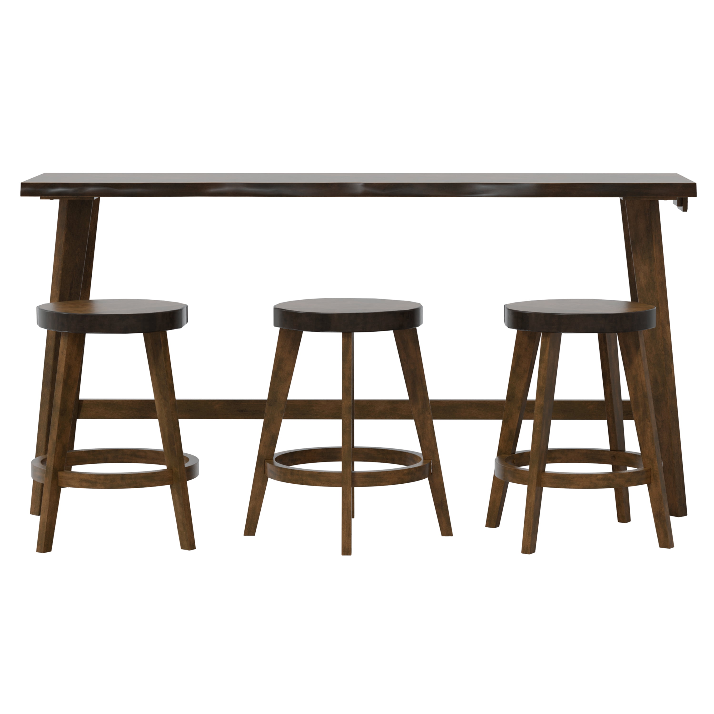 Furniture of America Erlan Wood 4Piece Counter Dining Set, Walnut