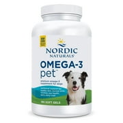 Nordic Naturals Omega-3 Pet, Soft Gels for Dogs, Fish Oil, 180 Ct
