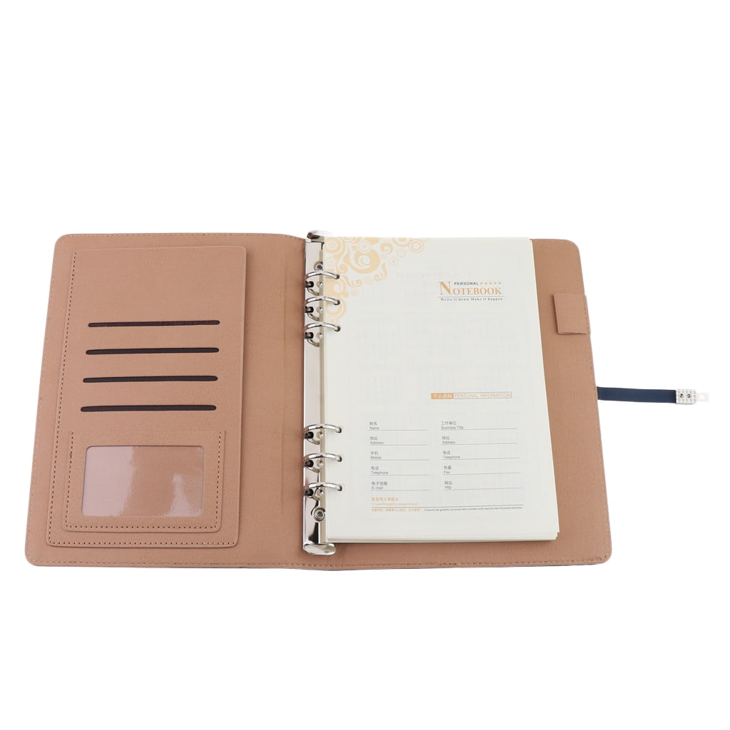 Axioma A5 Size Leather Notebook Loose Leaf Memo Diary Notebook with Buckle Blue