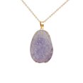 thumbnail image 1 of Natural Crystal Pendant Necklace Multicolor Crystal Irregular Rough Stone Gold Edge Necklace Sweater Chain Natural Healing Rough Stone Pendant Necklace Necklace Rings Earring Jewelry on Clearance, 1 of 1