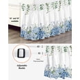 thumbnail image 3 of Blue Flower Wrap Around Bed Skirts for King Bed 16" Drop,Bed Skirt with Adjustable Elastic Belt Dust Ruffle Bed Valance for Bedroom Hotel Sage Green Eucalyptus Leaves Farm Plant Bed Frame Cover, 3 of 7