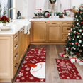 thumbnail image 3 of Let It Snow Snowman Snowflake Winter Christmas Decorative Kitchen Mats Set of 2, Home Party Low-Profile Kitchen Rugs,Red Christmas Kitchen Mats for Floor 17x30+17x47 Inch, 3 of 6