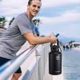 thumbnail image 5 of GEDUX 64oz Insulated Stainless Steel Water Bottle with 2 Leak Proof Lids(Spout Lid and Straw Lid) Wide Mouth Powder-Coated Water Bottle with Paracord Handle for Sports and Travel, 5 of 7