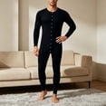 thumbnail image 4 of Xdegoge Mens Union Suit One Piece Pajamas Thermal Henley Sleepwear Button Down Long Johns Full Body Jumpsuit Casual Comfy Nightwear Loungewear Base Layer, 4 of 9