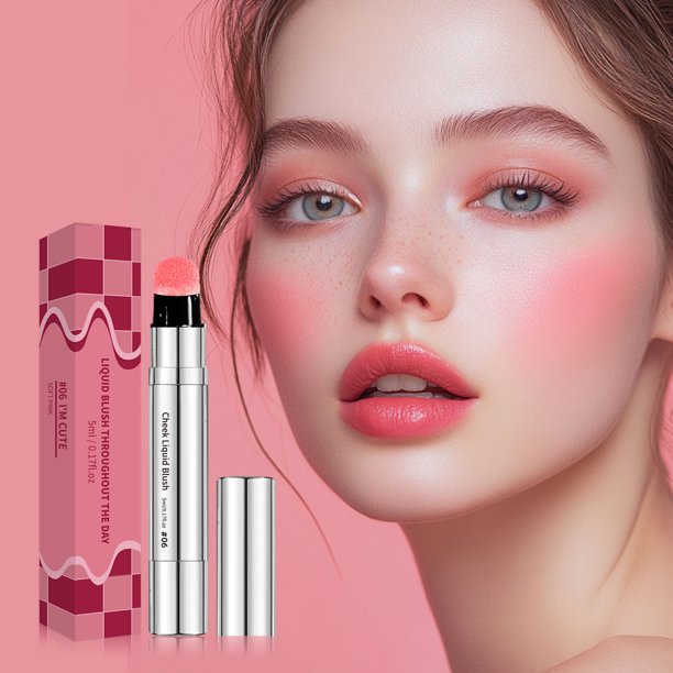 Fiudx Colorete Líquido En Barra, Crema Perlada de Color Instantáneo, Fórmula Hidratante de Larga Duración, Aplicación Ligera y Fácil, Retoque de Maquillaje Diario, Solución de Belleza para Llevar.