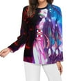 thumbnail image 3 of Demon Slayer Women's Pajama Top 3D Digital Print Sleepwear Trendy Crewneck Pullovers Long Sleeve Shirts 2XL, 3 of 8