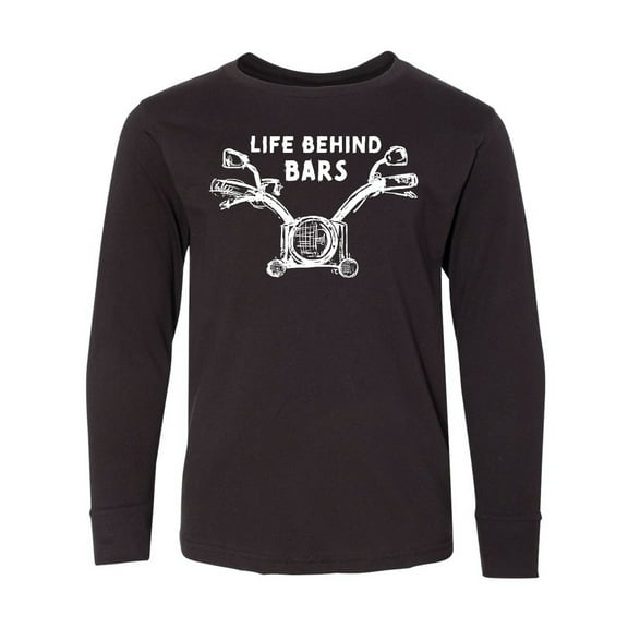 Inktastic Life Behind Bars Motorcycle Long Sleeve Youth T-Shirt