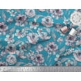 thumbnail image 2 of Soimoi Poly Georgette Fabric Leaves,Periwinkle & Rose Floral Print Fabric by The Yard 42 Inch Wide, 2 of 3