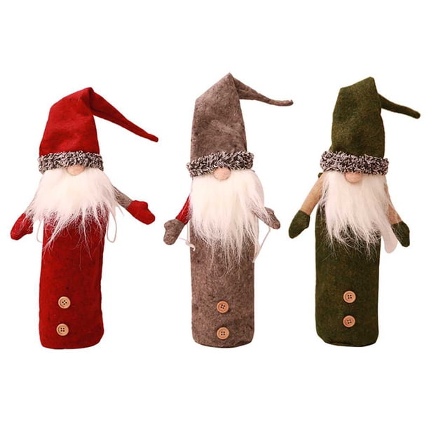 Navidad Navidad Santa Gnome Botella de vino Protector Manga Decoración Asistente Escritorio Viaje Picnic Estuche Bolsa Festival Regalo de vacaciones Speravity ZHF0199
