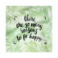 thumbnail image 1 of Be Happy Decorative Napkins Set of 4, There Are So Many Reasons to Be Happy on Green Leafy Branches, Silky Satin Fabric for Brunch Dinner Party, 12", Black and Pale Green, by Ambesonne, 1 of 2