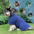 thumbnail image 5 of Toalla de baño para secado de perros, material de microfibra, albornoz absorbente de secado rápido para perros, higroscópico de secado rápido para mascotas, cuello y cintura ajustables, 5 of 5