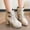 Beige, variant on JUSLIO Winter Boots for Women High Heel Solid Color Ankle Boots Fashion Casual Slip On Comfort Round Toe Womens Boots