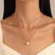 thumbnail image 2 of Collar de perlas de doble capa de luz Collar corto collar de cadena Collarbone borde de joyería para las niñas collar de perlas para las mujeres Dainty, 2 of 7