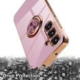 thumbnail image 5 of for Samsung Galaxy A54 5G Case with 2 Screen Protector, Built-in 360 Degree Rotation Ring Magnetic Stand, Luxury Shiny Plating Edge Shockproof Electroplated Protective Cover (Purple/Golden), 5 of 6