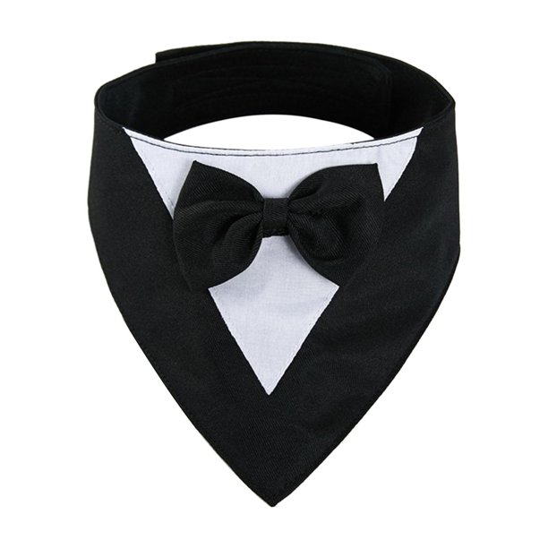 Pañuelo para perro, bufanda para cachorro, pañuelo triangular ajustable, babero para perro, collar de esmoquin para Acción de Gracias, perros pequeños Negro