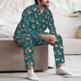 thumbnail image 6 of KLL Frog and Mushrooms Sleepwear Mens Flannel Pajamas,Long Cotton Pj Set, 6 of 7