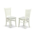 thumbnail image 3 of Modern 3Pc Dining Set - Round Table & 2 Chairs - Linen Fabric Seat - White Finish, 3 of 5
