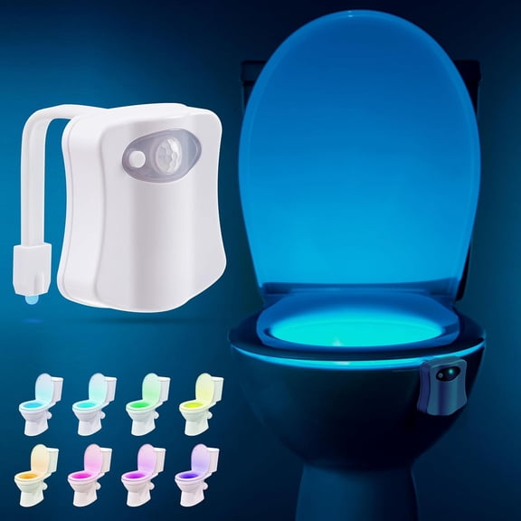 Toilet Bowl Night Light - Unique Cool Gad t with Motion Sensors & Multi Color LED - Funny Christmas Gag Gift for Men, Him, Dad, Husband, Boyfriend - White Elephant Gifts 2025 - Fun Stocking Stuffers